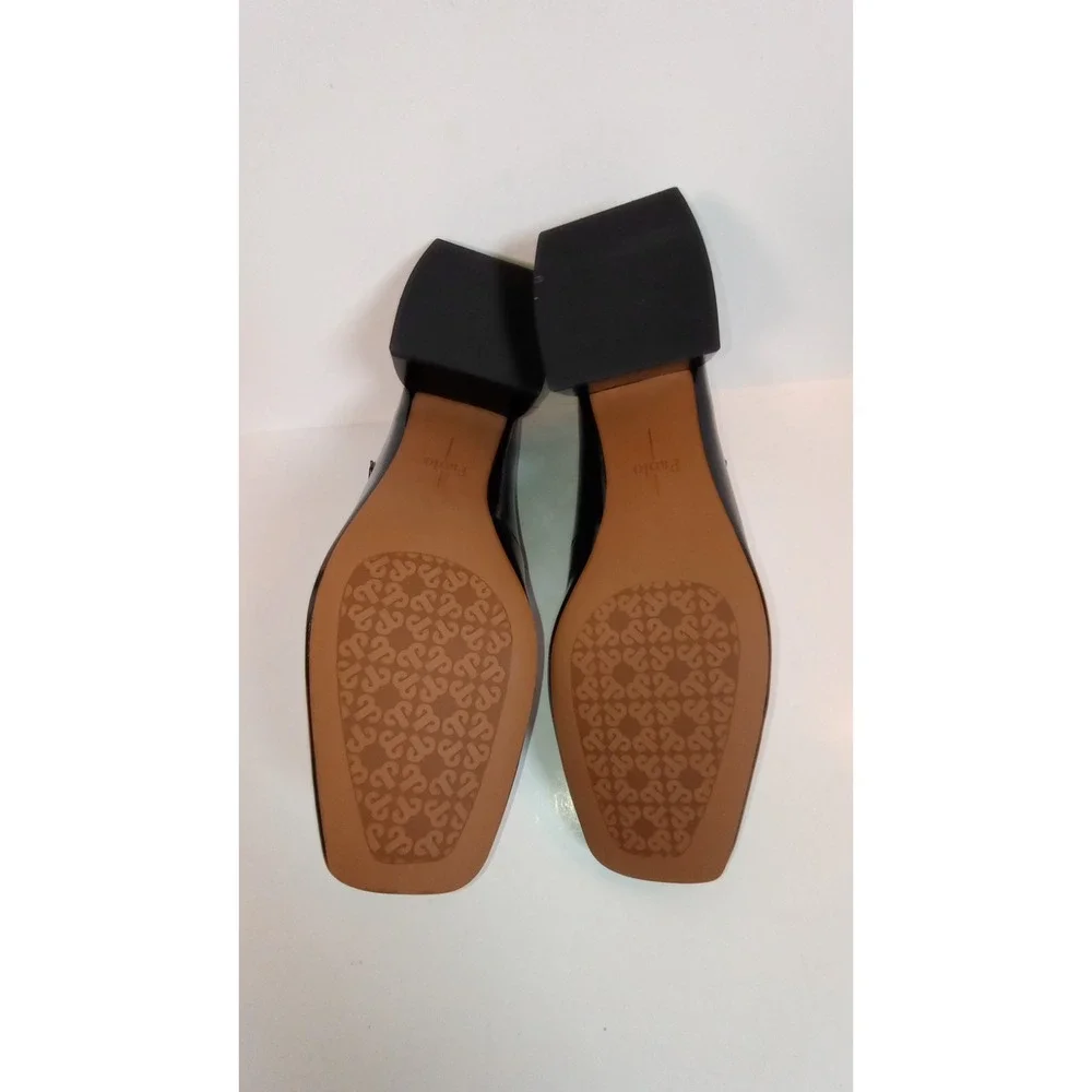 Linea Paolo Monroe Black Patent Leather Mary Jane Block Heel Square Toe 6 M